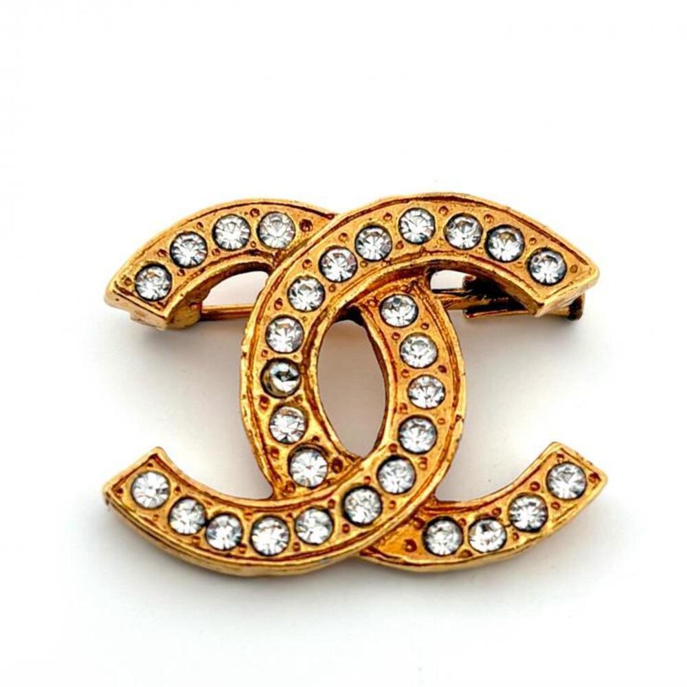 CHANEL Authentic Gold Logo Brooch - Picture 8 of 8